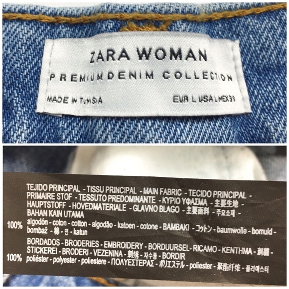 Zara Floral Embroidered Raw Hem Denim Skirt - Picture 5 of 6